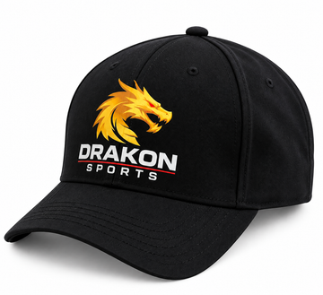 Drakon Sports Signature Logo Cricket Cap – Black | Adjustable