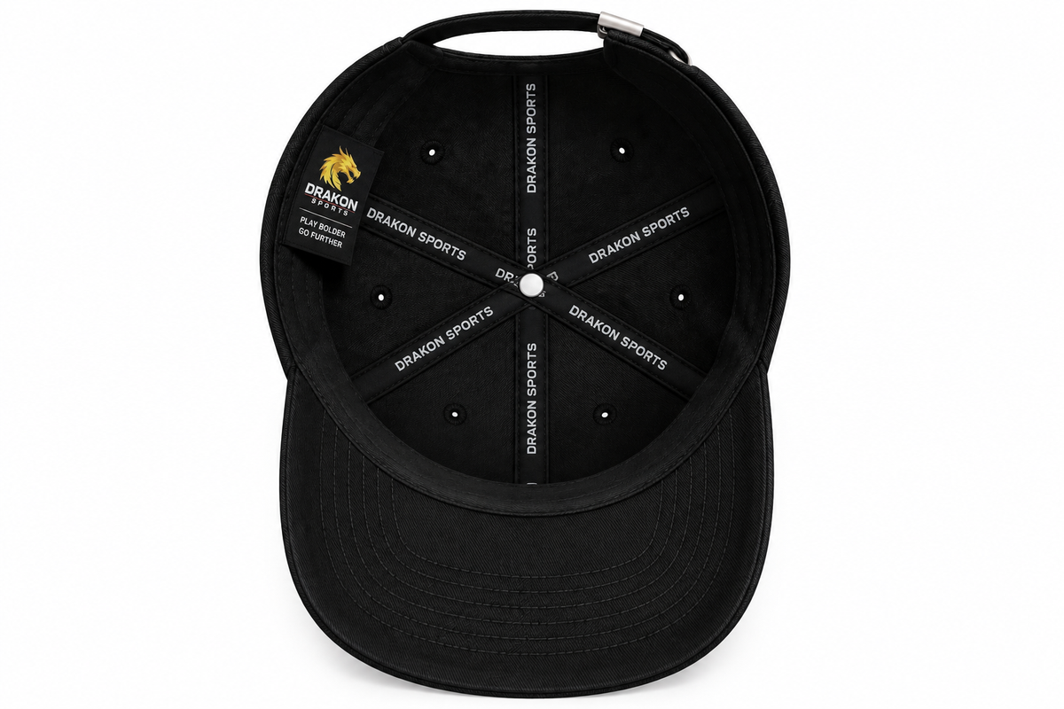 Drakon Sports Signature Logo Cricket Cap – Black | Adjustable