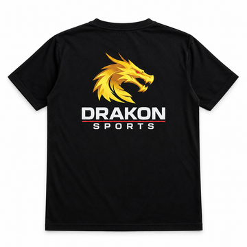 Drakon Sports Signature Logo T-Shirt – Black | 240 GSM 100% Cotton