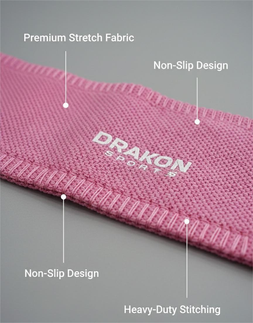 Drakon Sports Fabric Resistance Band - Loop Hip Band for Women & Men for Hip, Legs, Stretching, Toning Workout. Mini Loop Booty Bands for Glutes, Squats Exercise Usable in-Home & Gym. (Purple (Heavy), Pink (Medium), Green (Light) ))