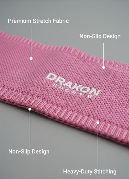 Drakon Sports Fabric Resistance Band - Loop Hip Band for Women & Men for Hip, Legs, Stretching, Toning Workout. Mini Loop Booty Bands for Glutes, Squats Exercise Usable in-Home & Gym. (Purple (Heavy), Pink (Medium), Green (Light) ))