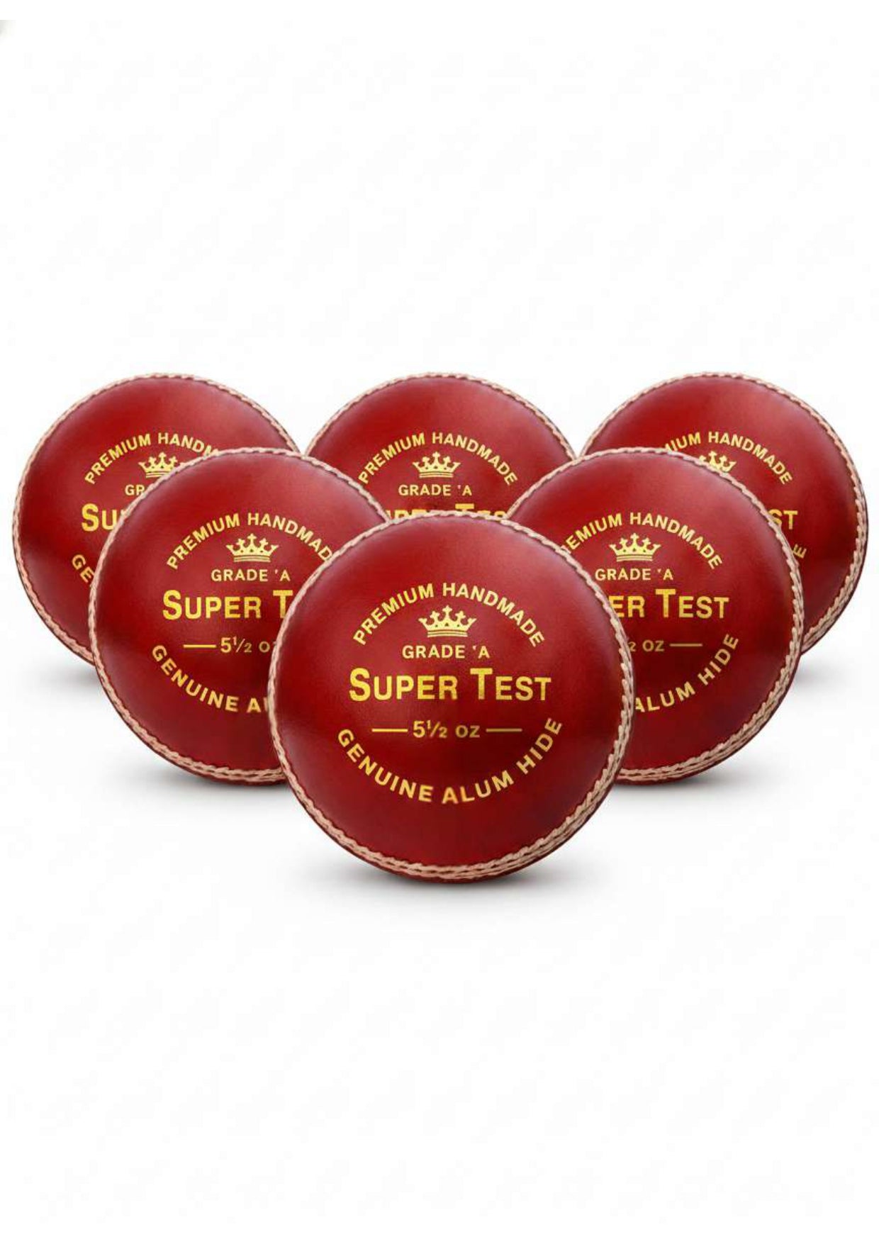 Super Test Cricket Leather Ball Pack of 6