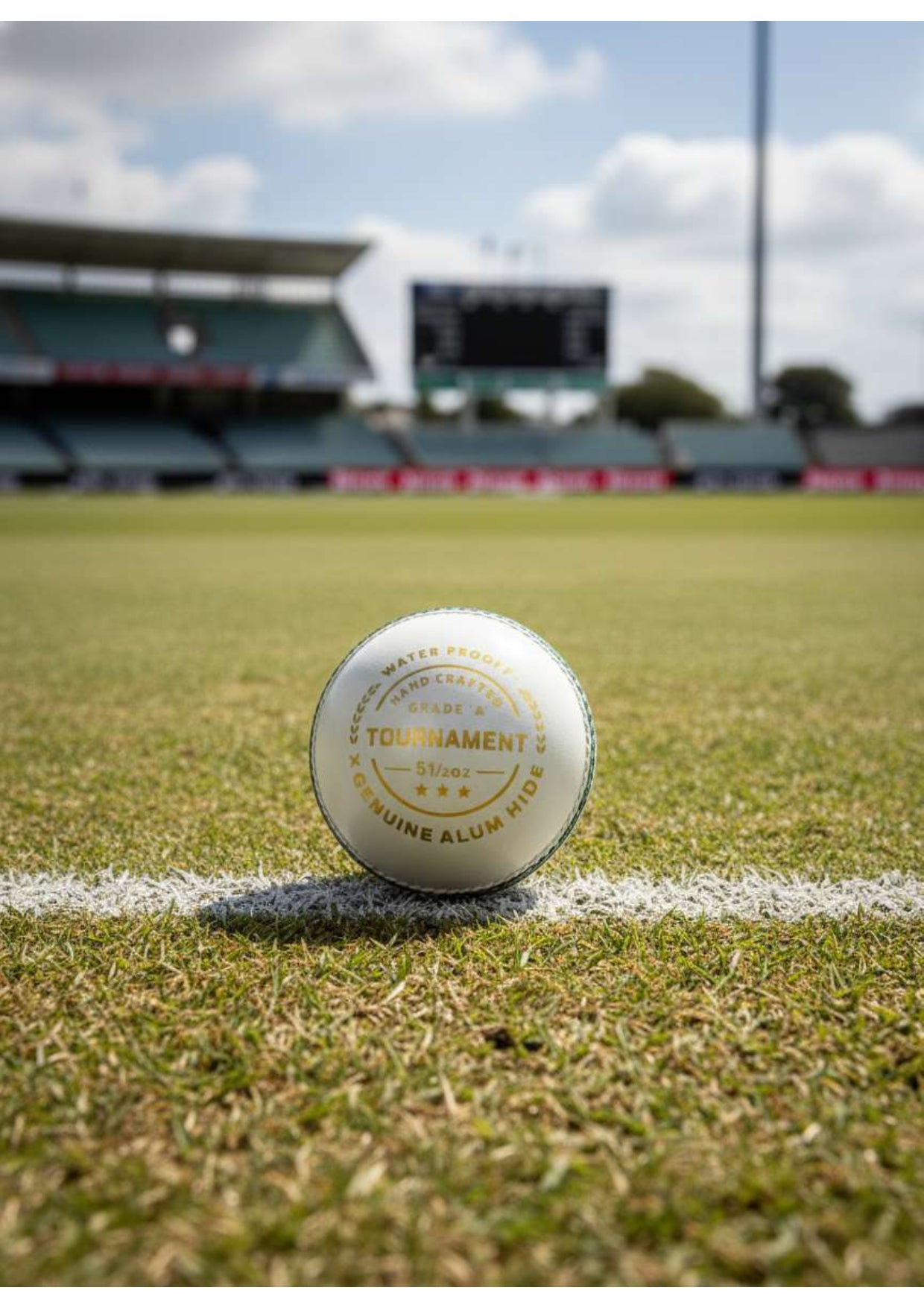 Tournament, Grade A, Water Proofed, Hand Crafted, Genuine Alum Hide, ICC Approved Pack Of 6